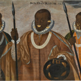 Andrés Sánchez Galque. Los tres mulatos de Esmeraldas, 1599. Museo de América. Depósito del Museo Nacional del Prado