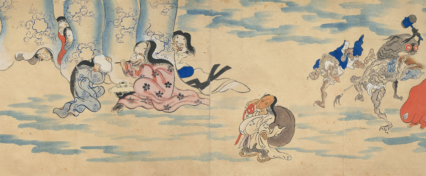 Rollo ilustrado del desfile nocturno de los cien demonios (detalle). Periodo Edo, siglo XIX. Miyoshi City