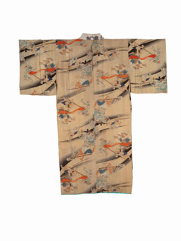 Kimono con motivos del desfile nocturno de los cien demonios. Periodo Edo en adelante, siglos XIX-XX. Miyoshi City