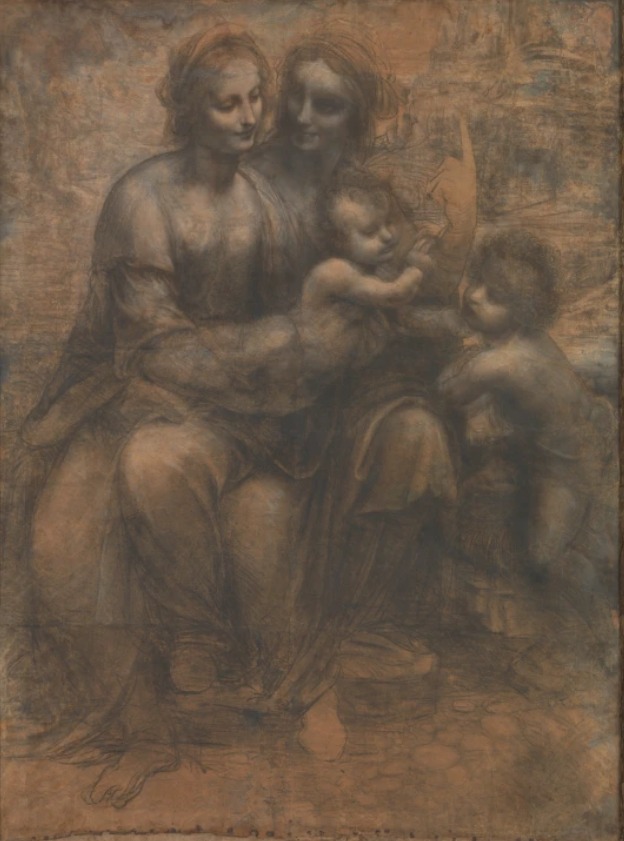 Leonardo da Vinci. Cartón de Burlington House, hacia 1506-1508. National Gallery, Londres