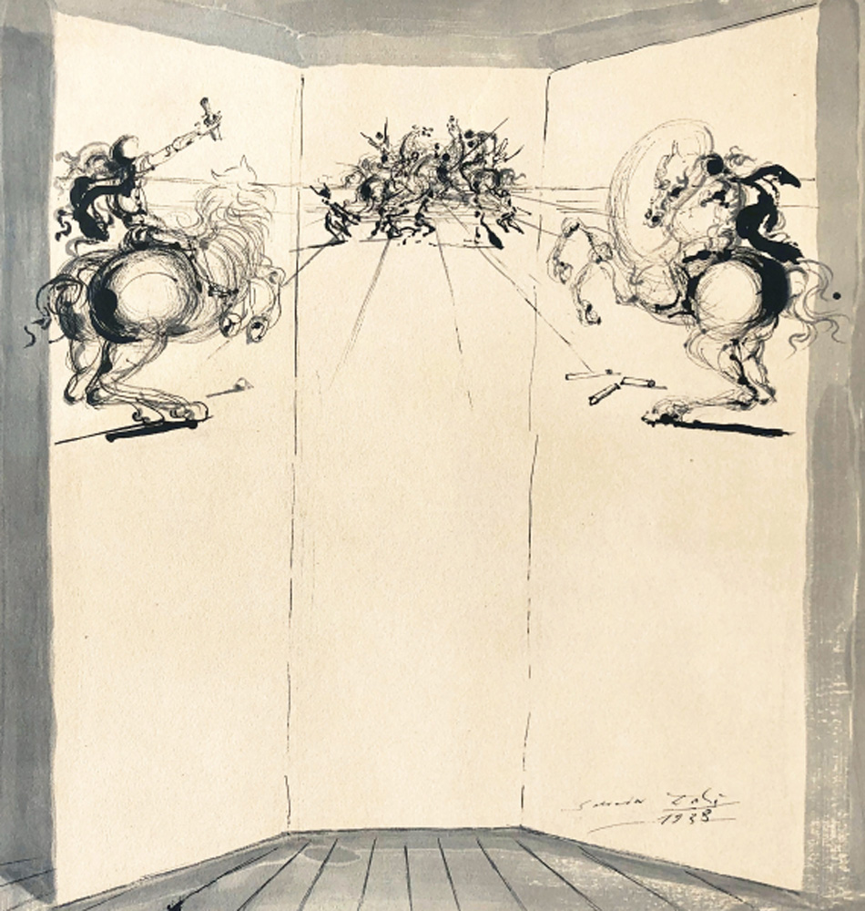 Salvador Dalí. Le combat des chevaliers, 1938. Galería Jordi Pascual