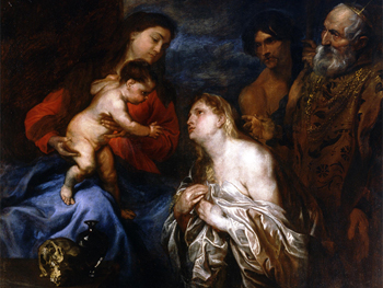 Van Dyck. La Virgen y el Niño con los pecadores arrepentidos, hacia 1625