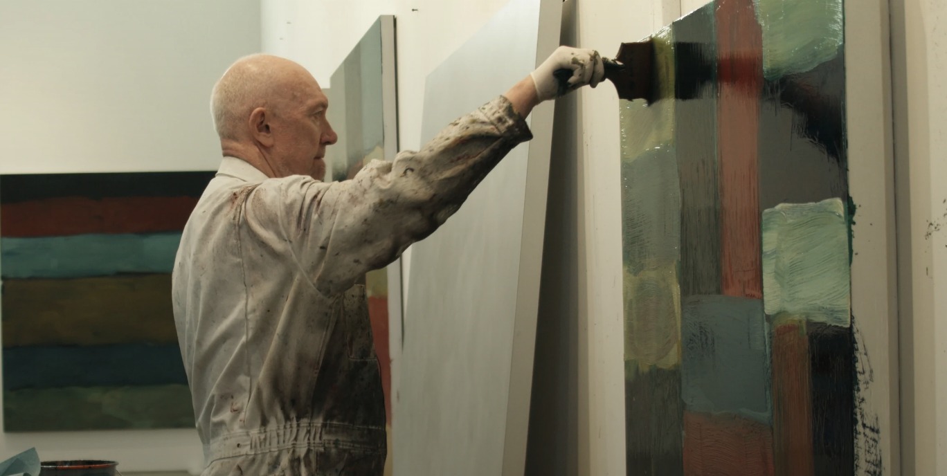 Sean Scully pintando Wall Melancholia, 2018. Fotografía: Nick Willing