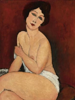 Modigliani. Nu assis sur un divan (La belle romaine), 1917