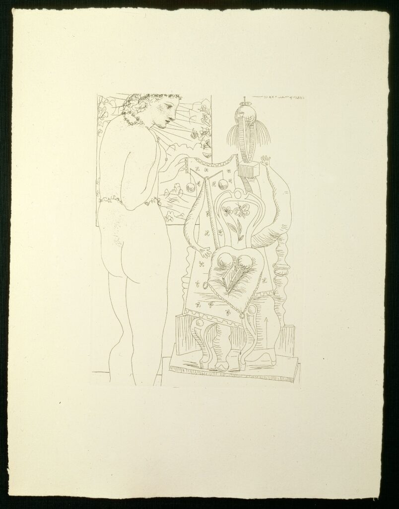 Pablo Picasso. Modelo y escultura surrealista, 1933. Suite Vollard. Museo ICO