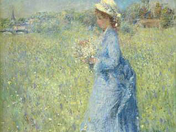 Renoir. Mujer recogiendo flores