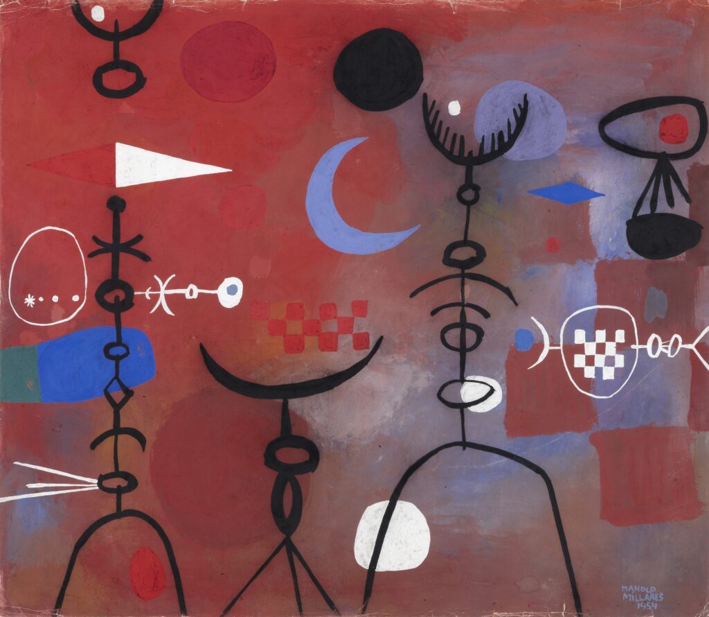 Manolo Millares. Pictografía, 1954. Colección Museo Helga de Alvear, Cáceres © Manolo Millares, VEGAP, Málaga, 2025