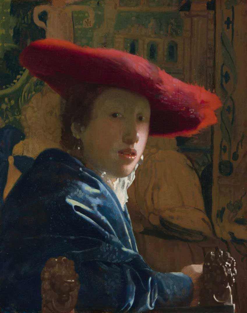 Exposición "Turning Heads. Bruegel, Rubens and Rembrandt" KMSKA Amberes. Johannes Vermeer. Chica con sombrero rojo. 1665-1667. National Gallery of Art Washington