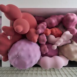 Derramarse (del museo hacia las calles). Desfile con las esculturas hinchables de Eva Fàbregas, en el MACBA
