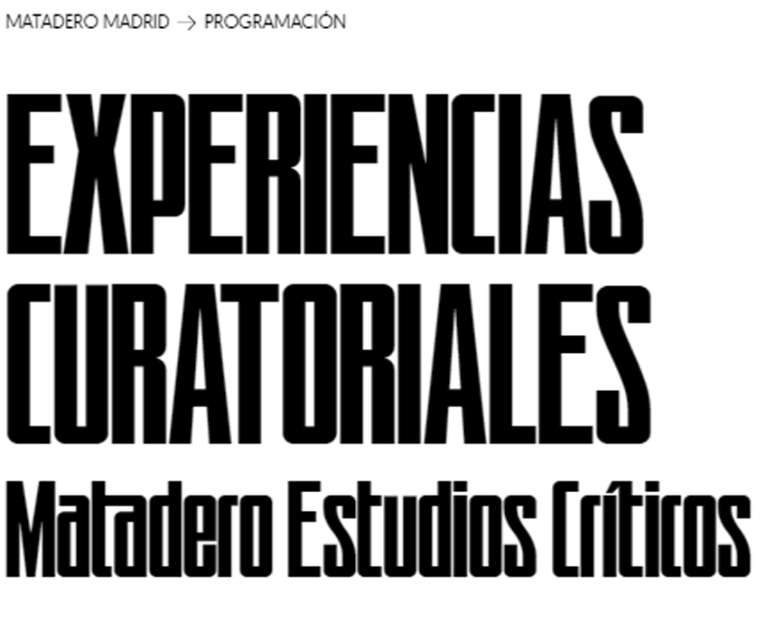 Matadero Estudios Críticos: Experiencias curatoriales