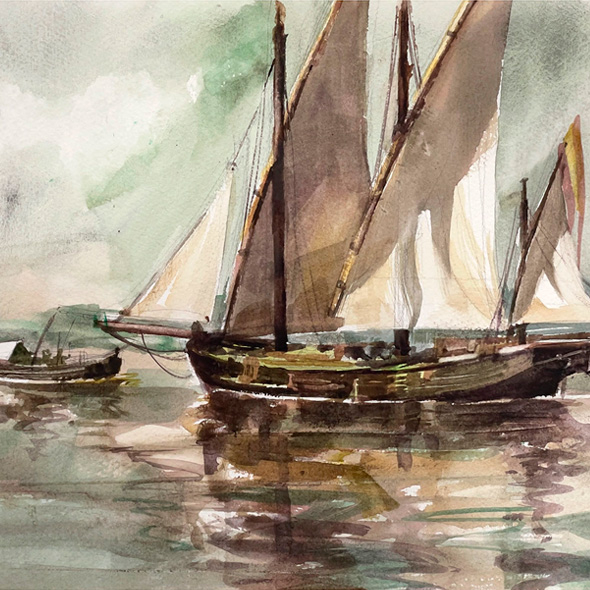 Emilio Ocón: marinismo náutico. Taller de acuarela en el Museo Carmen Thyssen de Málaga