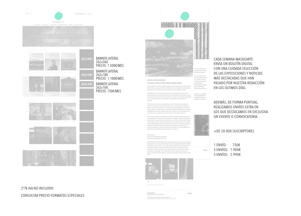 PUBLICIDAD MASDEARTE. TARIFAS 2026-2027
