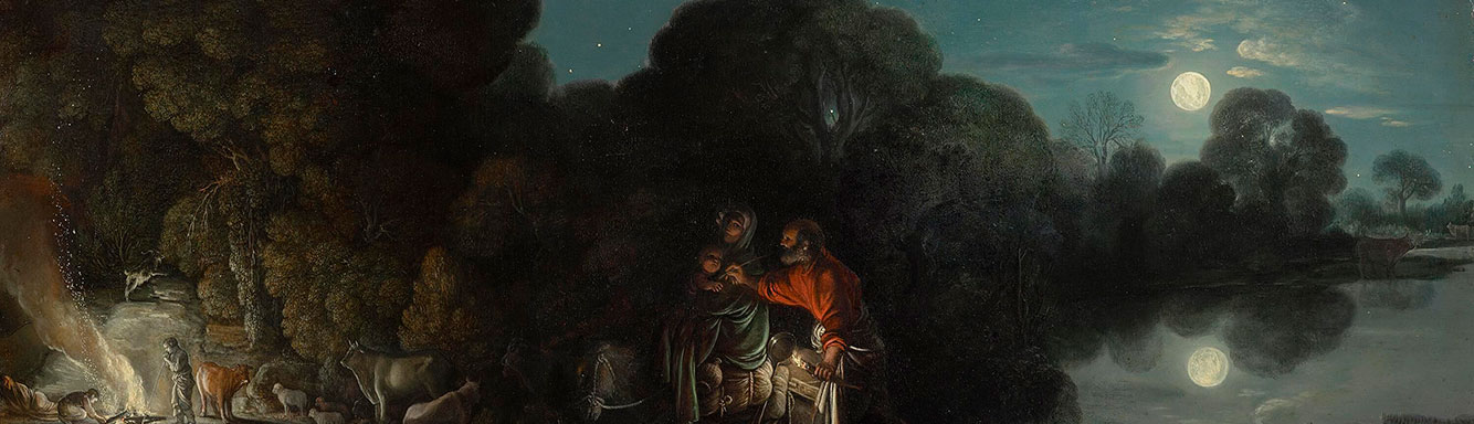 Adam Elsheimer. La huida a Egipto, 1609. alte Pinakothek, Múnich