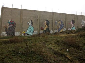 Parsec!. Mural en Castrogonzalo (Zamora): Procesión Parsec!. Cortesía de Escrito en la pared.com