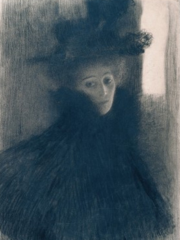 Gustav Klimt. Portrait of a Lady with Cape and Hat, 1897-98 
