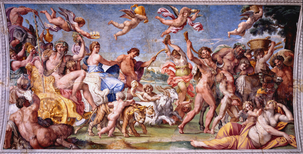 Aníbal Carracci. Triunfo de Baco y Ariadna, 1597-1600. Palacio Farnesio, Roma