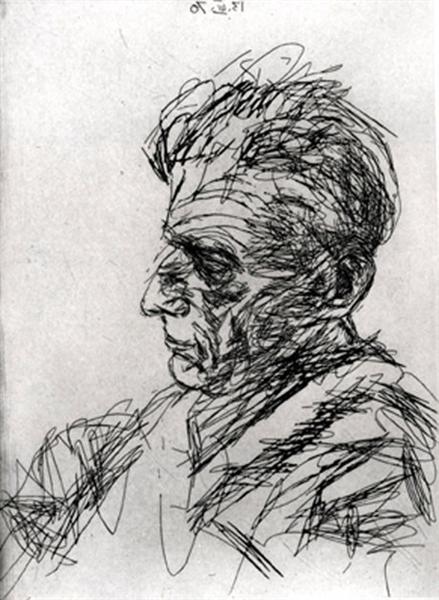Avigdor Arikha. Perfil de Samuel Beckett, 1970