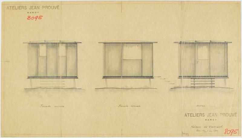 Jean Prouvé. Diseño de la Maison de week-end, type BLPS, 1938. Colección Centre Pompidou
