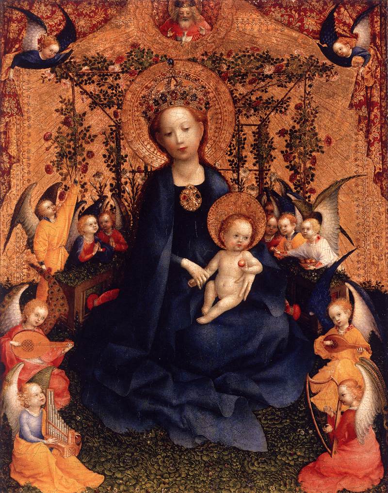 Stefan Lochner. Virgen del Rosal, 1450. Museo Wallraf-Richartz, Colonia 