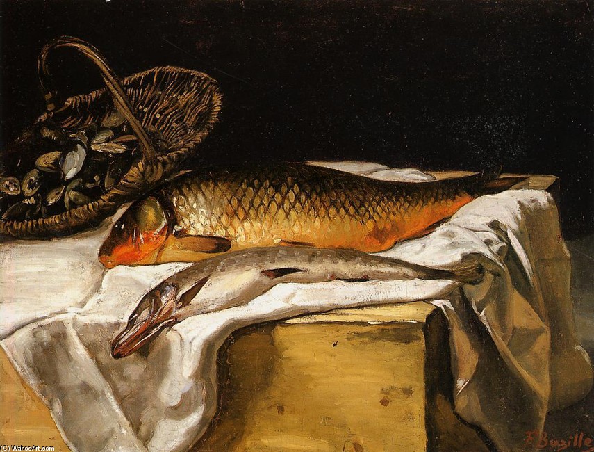Fréderic Bazille. Naturaleza muerta con pescado, 1866. The Detroit Institute of Arts