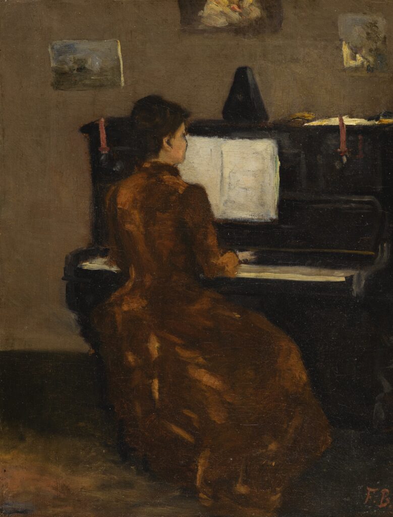 Fréderic Bazille. Mujer al piano, 1866-1867