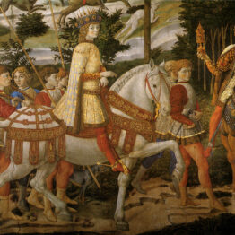 Benozzo Gozzoli. Cortejo de los Reyes Magos (Lorenzo el Magnífico). Palazzo Médici-Riccardi, Florencia