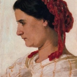 Retrato de Angela Böcklin con redecilla roja en el pelo, 1863