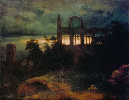 Böcklin. Ruinas del castillo, 1847