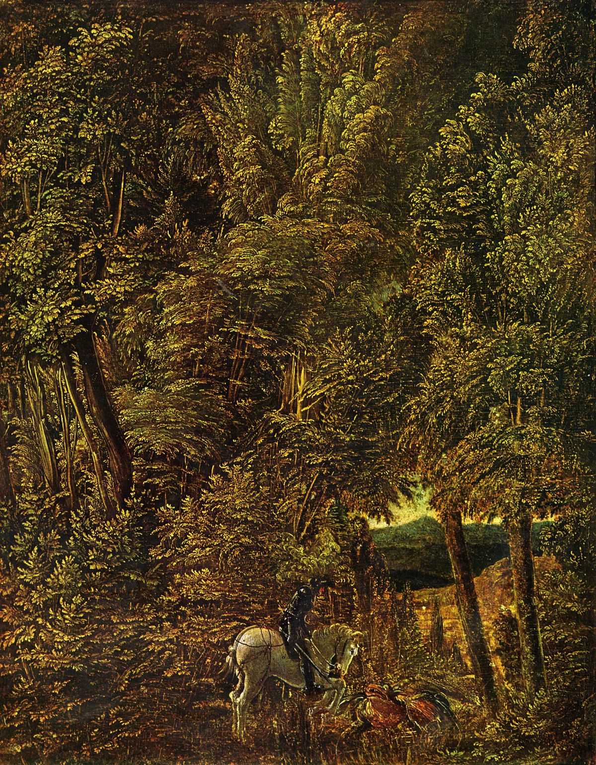 Albrecht Altdorfer. San Jorge en el bosque, 1510. Alte Pinakothek, Múnich