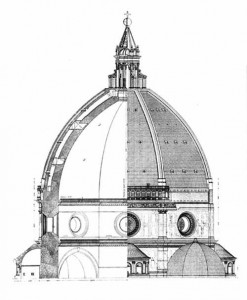 Sección de la cúpula de la Catedral de Florencia. Brunelleschi