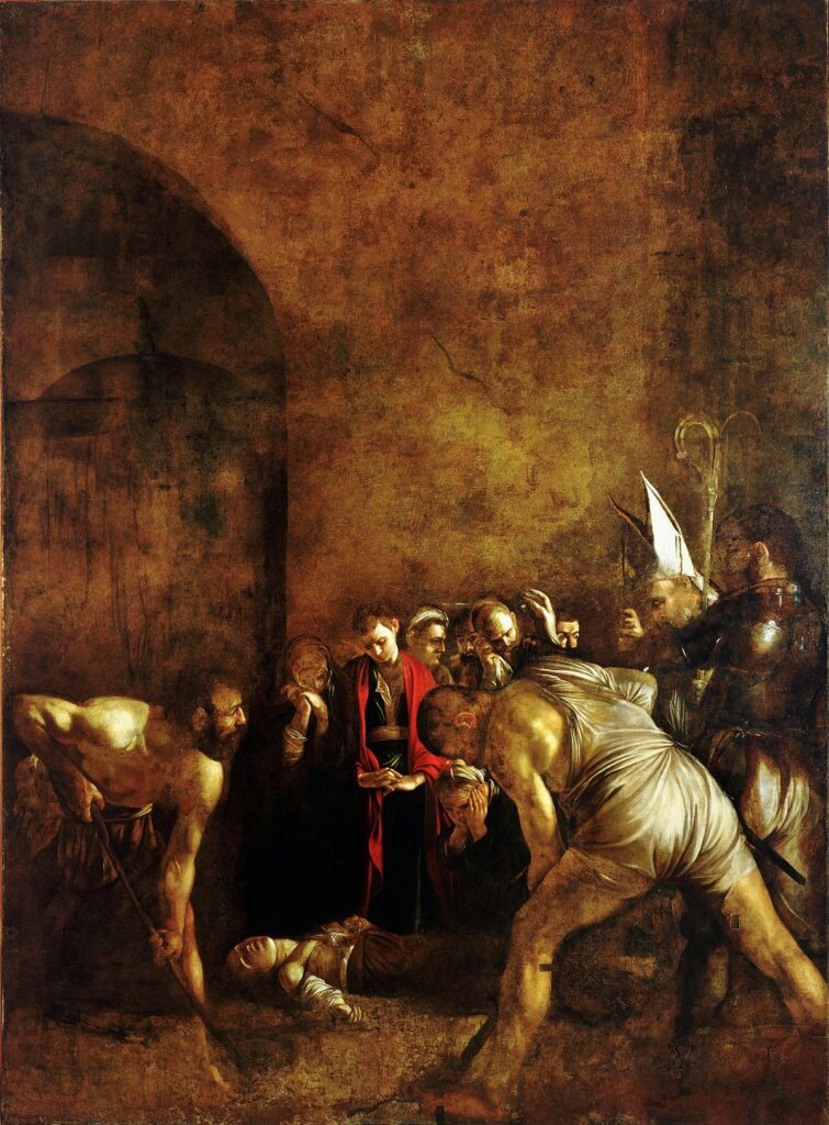 Caravaggio. La sepultura de Santa Lucía, 1608. Basílica de Santa Lucía, Siracusa