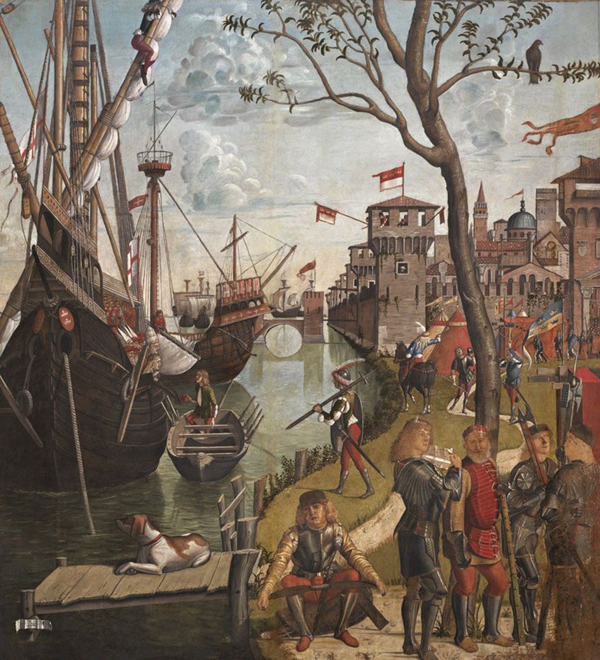 Vittore Carpaccio. La llegada de los peregrinos a Colonia, 1490