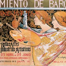 Alexandre de Riquer. Cartel para la 3ª Exposición de Bellas Artes e Industrias Artísticas, 1896