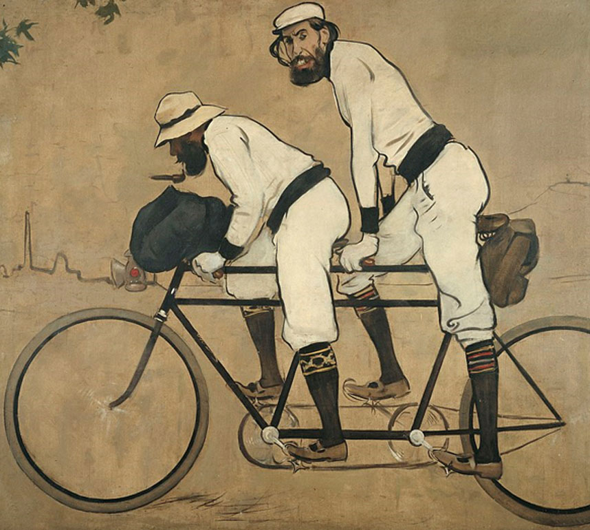 Ramón Casas. Ramon Casas y Pere Romeu en un tándem, 1897. MNAC, Barcelona