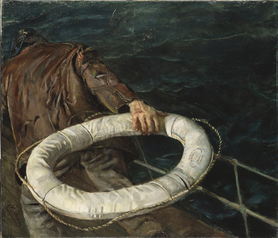 Christian Krohg. Un hombre en el mar, 1906. Museo Nacional de Oslo
