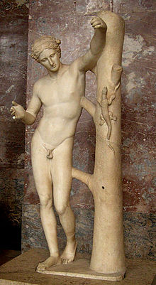 Praxíteles. Apolo sauróctonos, ss I-II. Musée du Louvre