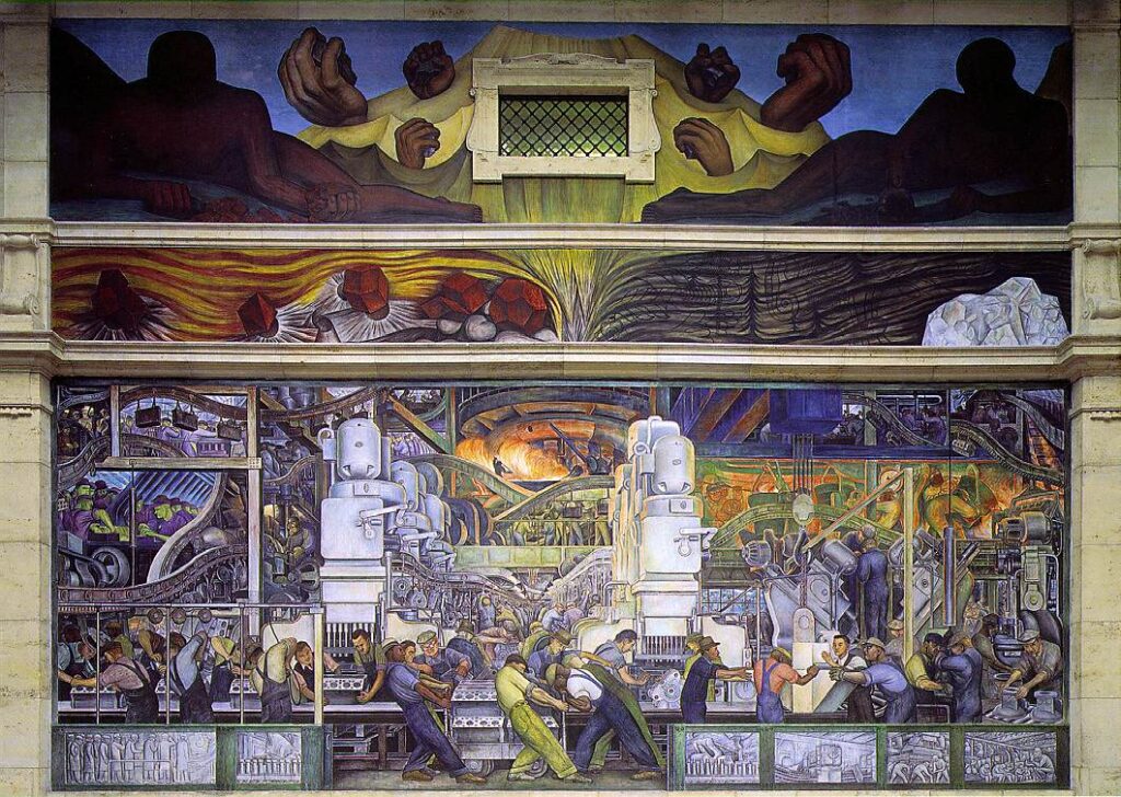 Diego Rivera. Murales de la Industria de Detroit, 1932.1933. Detroit Institute of Arts