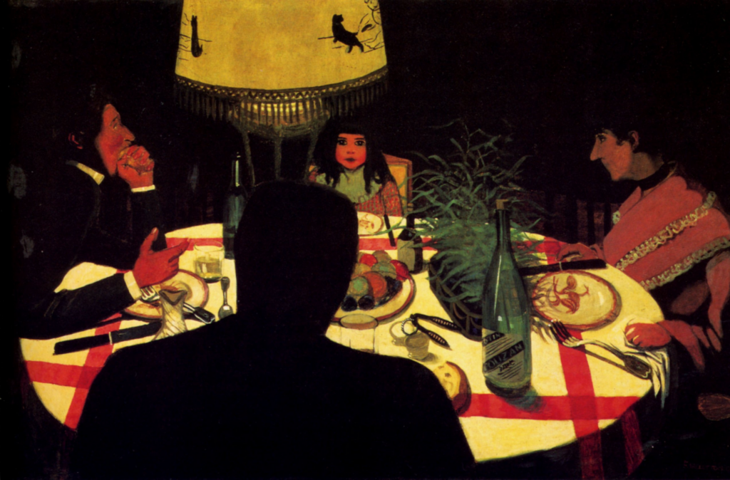 Félix Vallotton. Cena a la luz de la lámpara, 1899. Musée d'Orsay, París