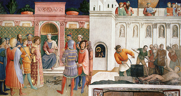 Fra Angelico. Martirio y condena de San Lorenzo, 1447. Capilla de Nicolás V