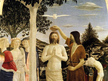 Piero della Francesca. Bautismo de Cristo, hacia 1440. National Gallery, Londres