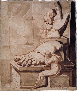 Füssli. El artista desesperado ante los fragmentos de una ruina clásica, 1770-1780