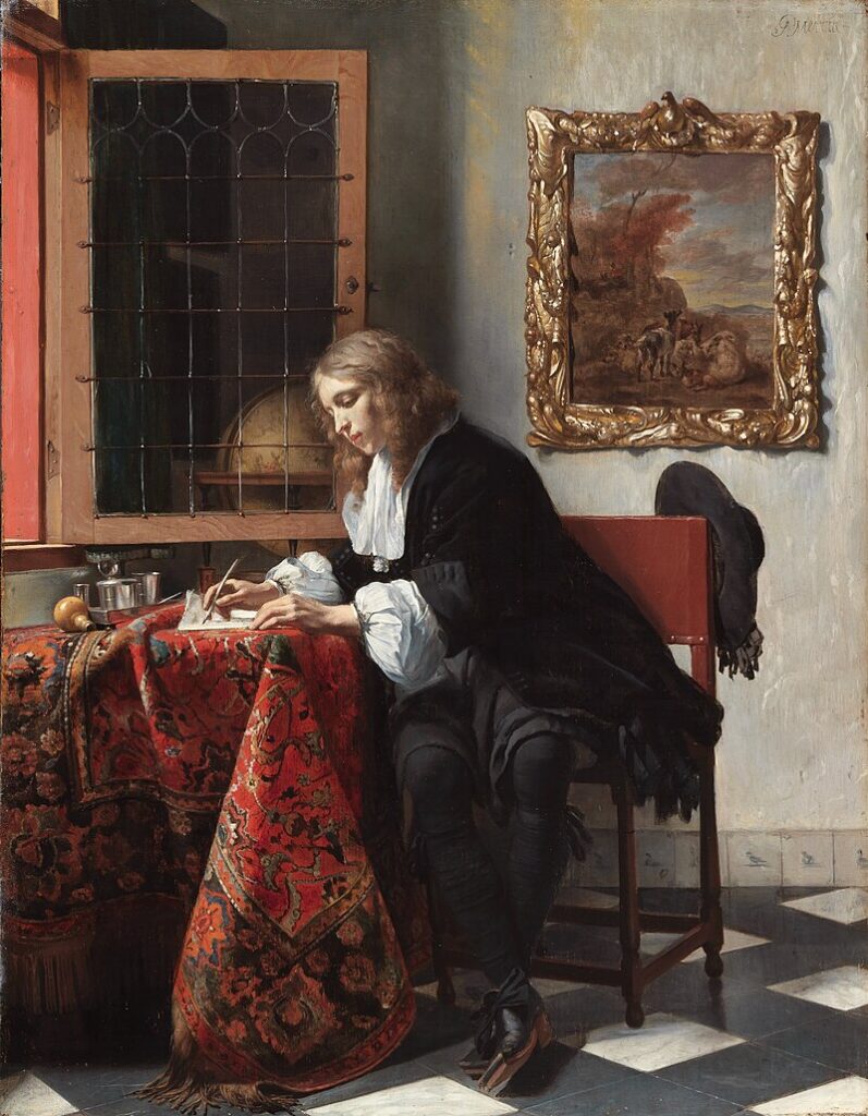 Gabriel Metsu. Hombre escribiendo una carta, hacia 1662-1665. National Gallery of Ireland, Dublín