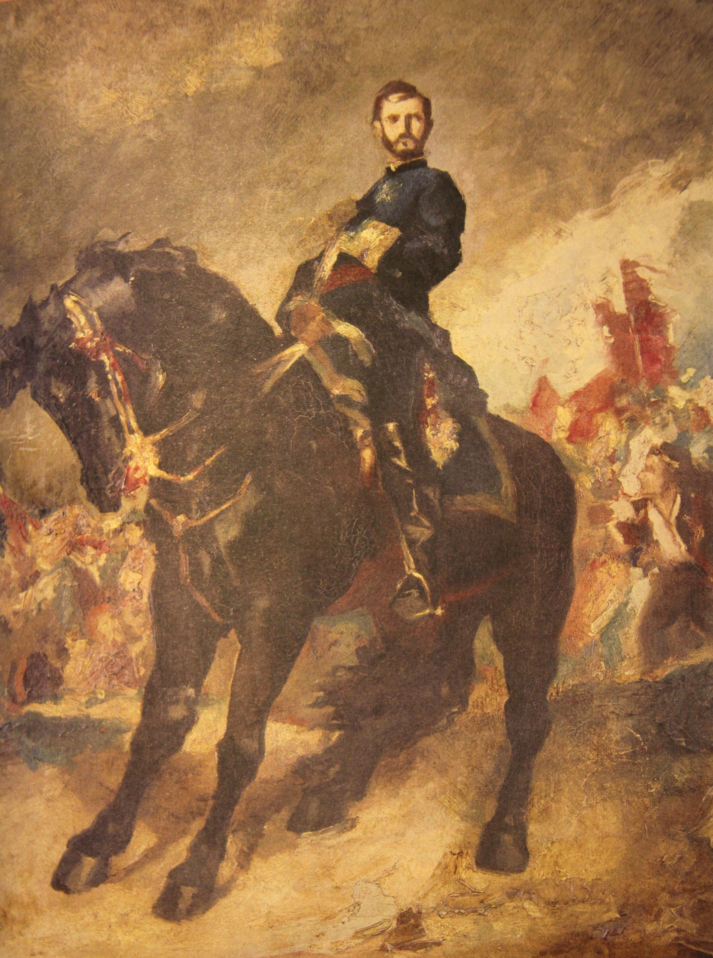 Atribuido a henri Regnault. El general Prim, a caballo, en la batalla de los Castillejos, después de 1869. Museo Nacional del Prado