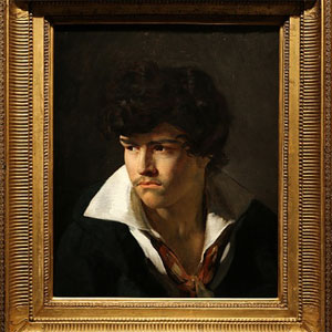 Théodore Géricault. Retrato de Delacroix joven con cuello abierto. Jean-Luc Baroni Ltd