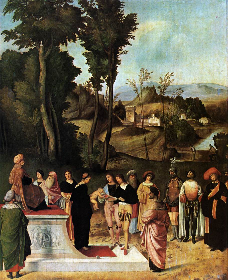 Giorgione. La prueba de Moisés, hacia 1505. Galleria degli Uffizi
