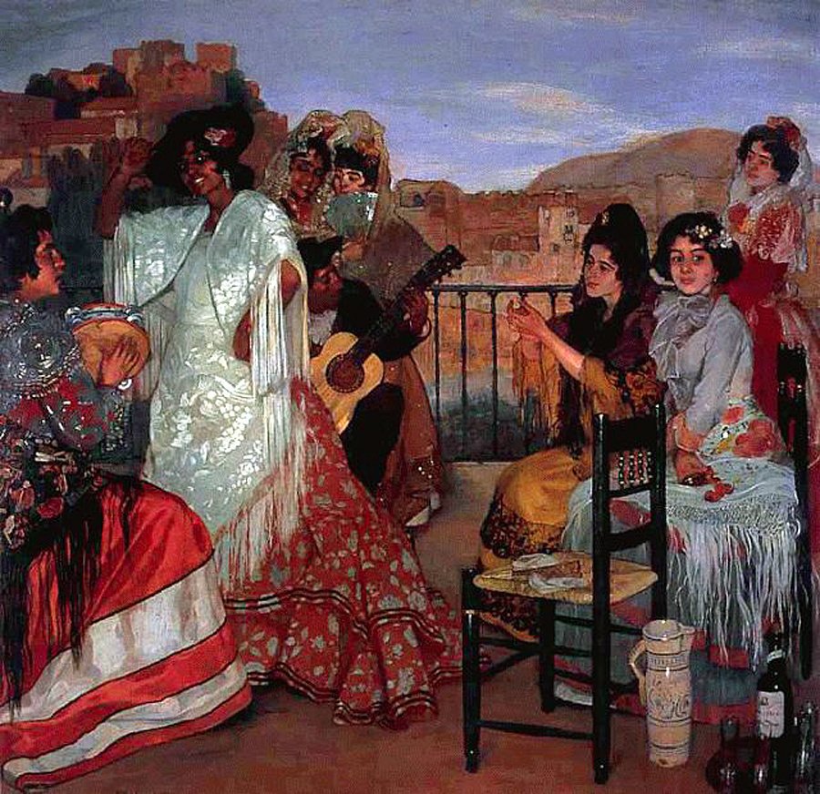 Zuloaga. Baile gitano en una terraza de Granada, 1903. Colección Masaveu