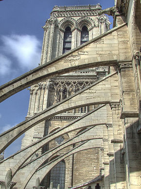 Arbotantes de la Catedral de Notre Dame, París, siglos XII-XIV