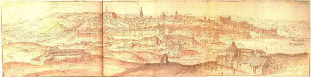 Anton van den Wyngaerde. Vista de Toledo, 1563-1570. Viena, Österreichische Nationalbibliothek