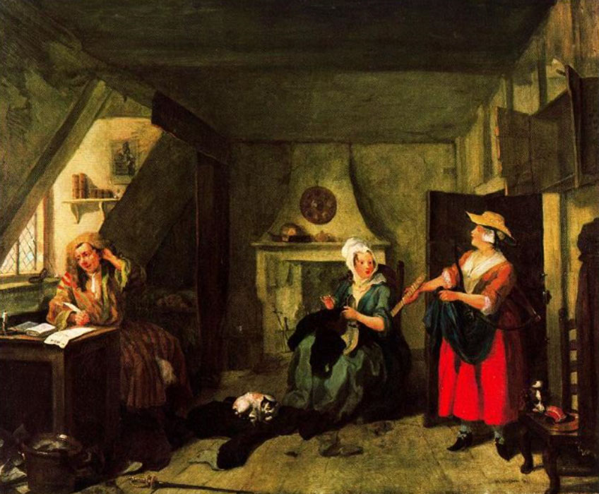 William Hogarth. El poeta en la miseria, 1729-1736. Museo de Arte de Birmingham
