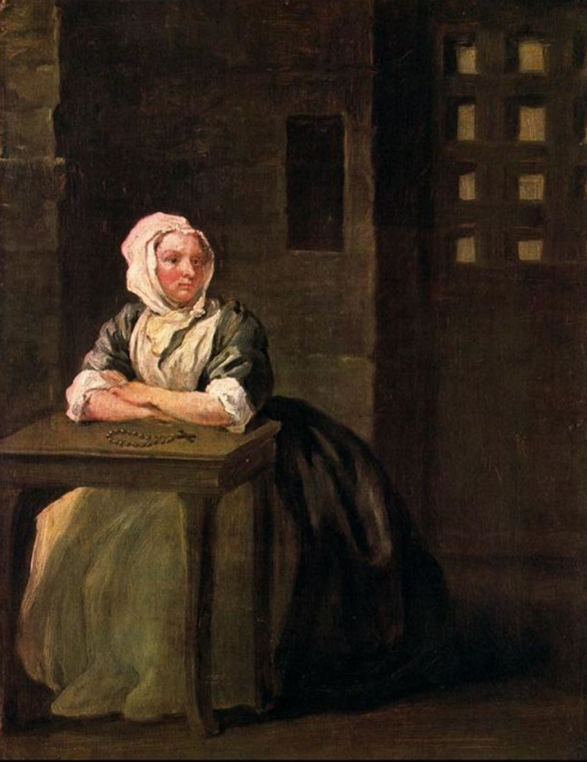 William Hogarth. Sarah Malcolm encarcelada, 1733. Galería Nacional de Escocia